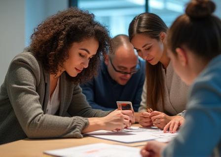 Team arbeitet gemeinsam an einem Projekt